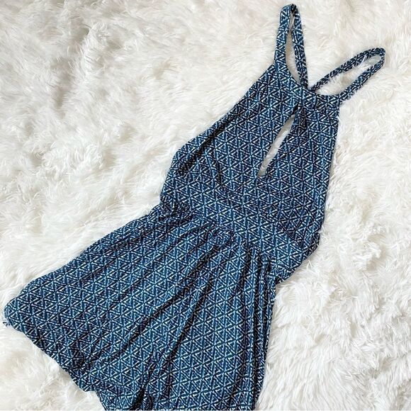 Urban Outfitters Blue Patterned Romper - Picture 1 of 7